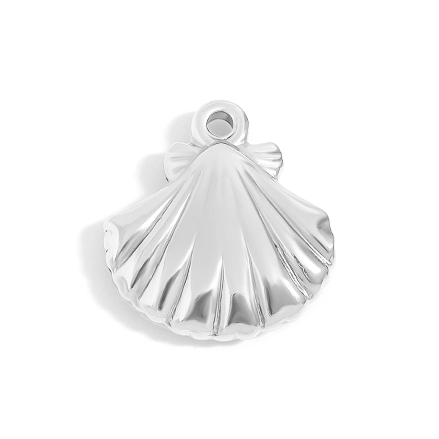 18K Gold PVD Stainless Steel Clam Shell Charm