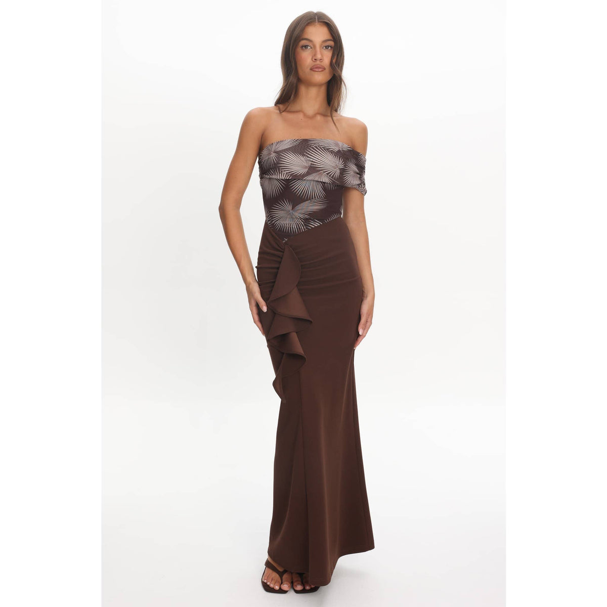 Floral Two Tone Maxi Dress