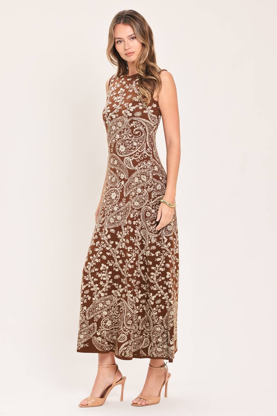 Cocoa Paisley Maxi Dress
