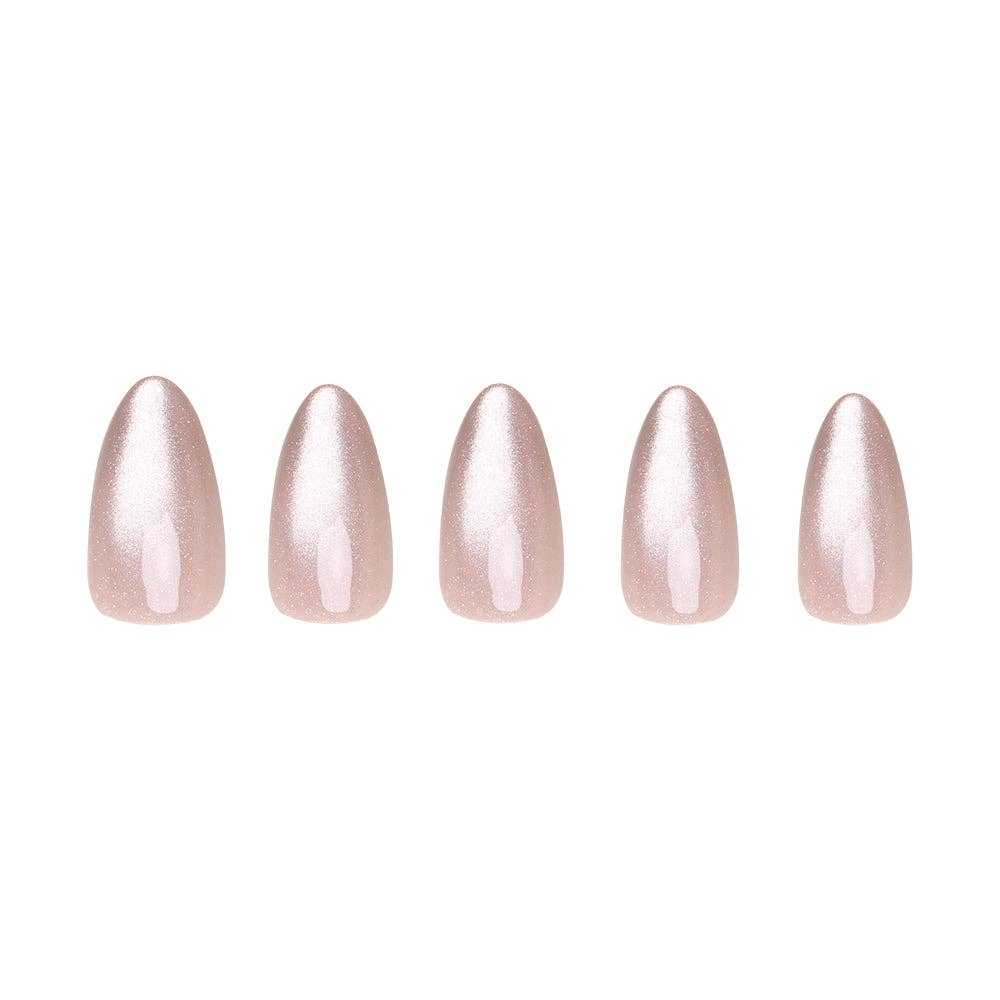 The Vow Press-On Nails | Short Almond | Nude Velvet Gloss