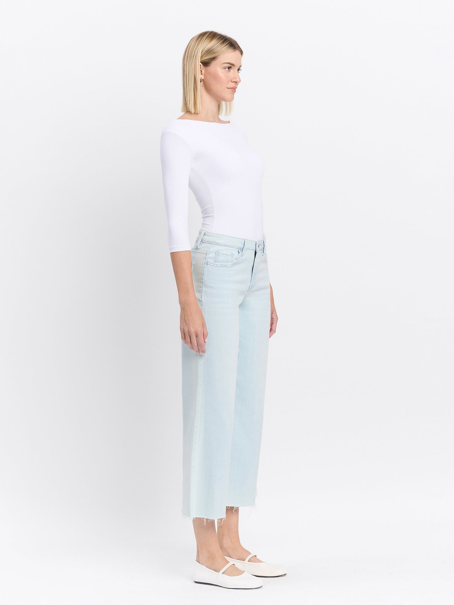 High Rise Crop Wide Leg Jeans