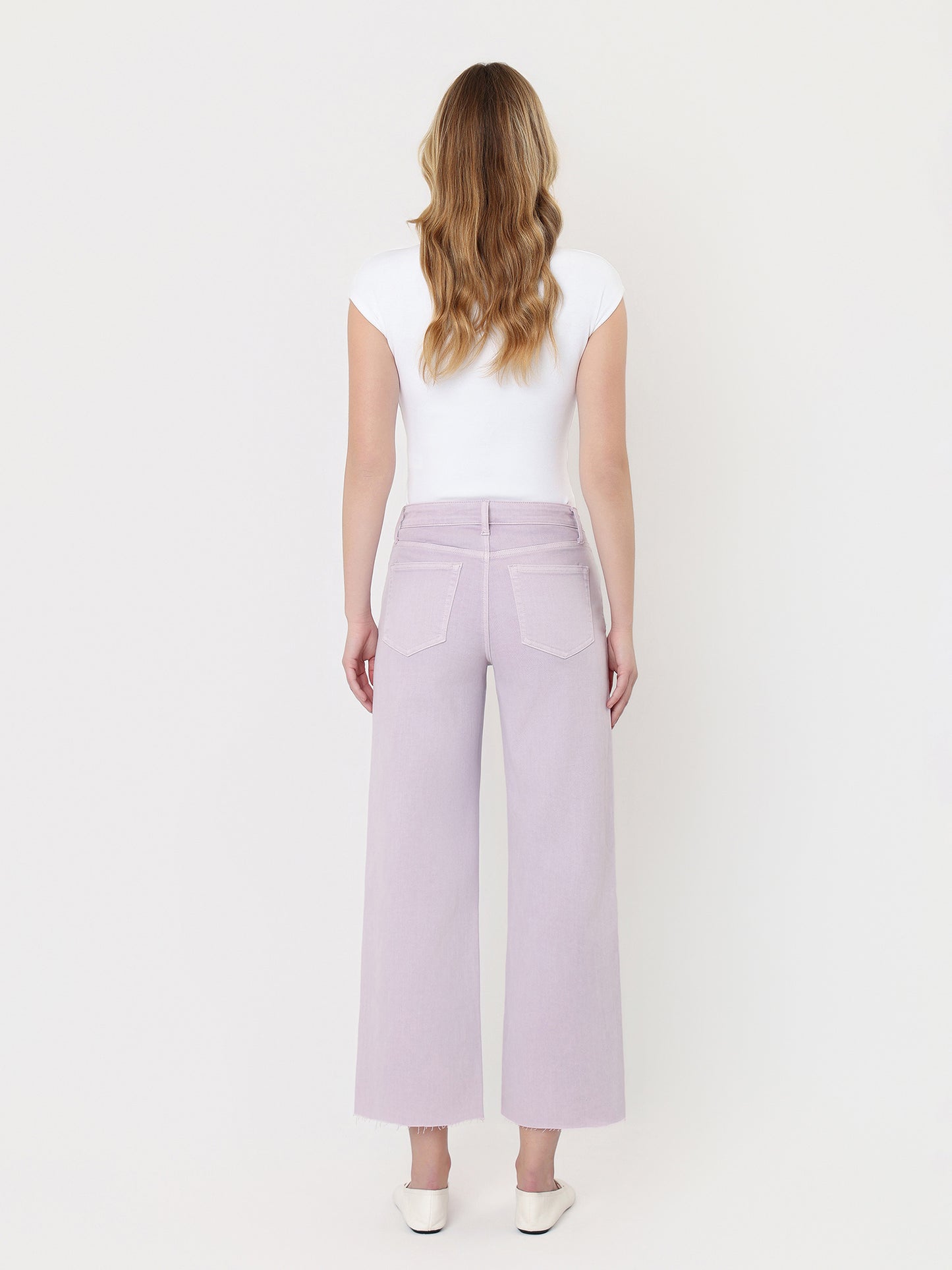 High Rise Color Crop Wide Leg Jeans