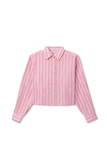 Naomi Long Sleeve Cropped Button Up