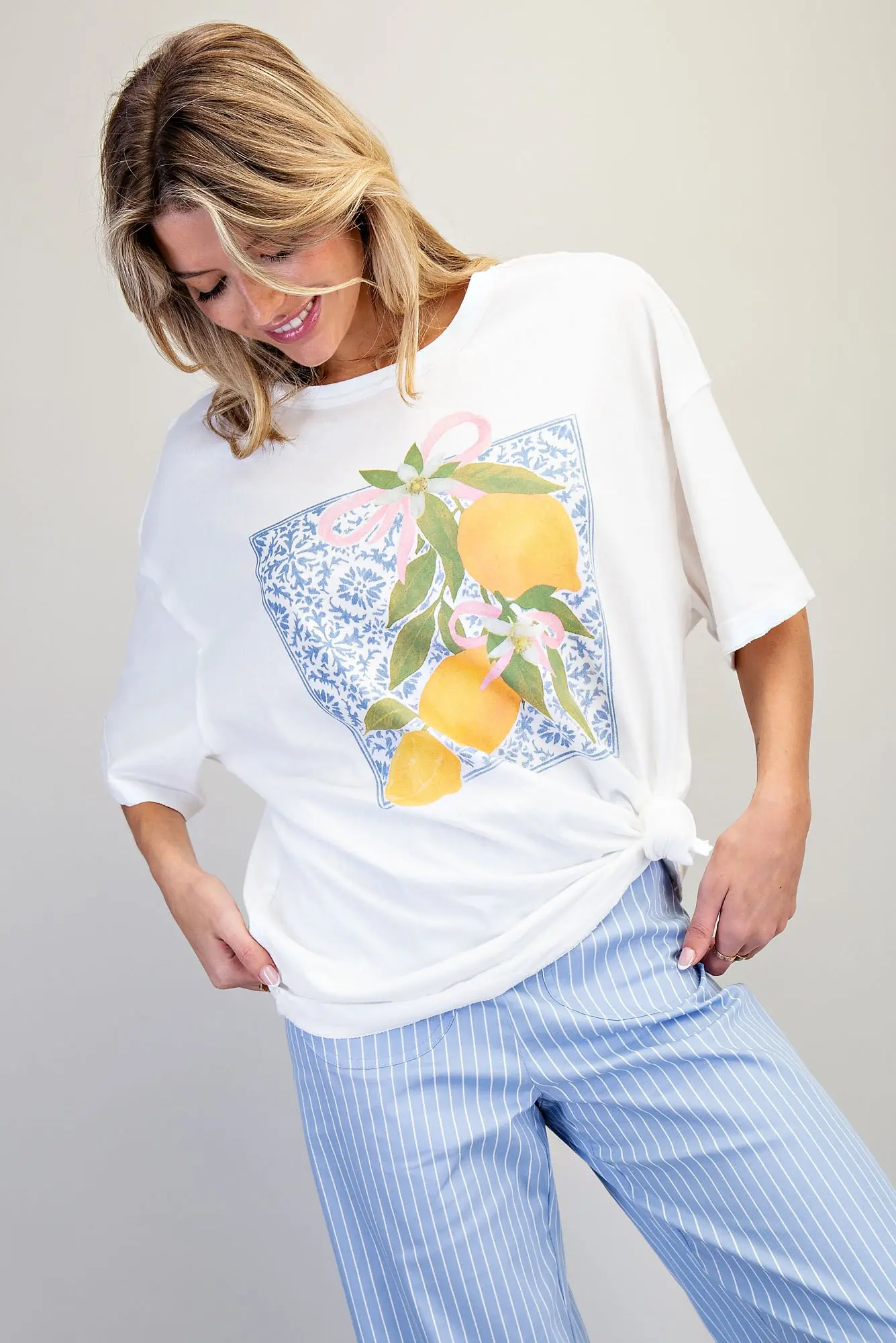 Lemon Printed Graphic Tee Shirt