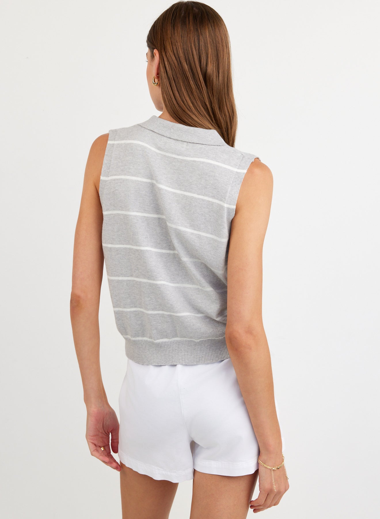 Sleeveless Placket Pullover