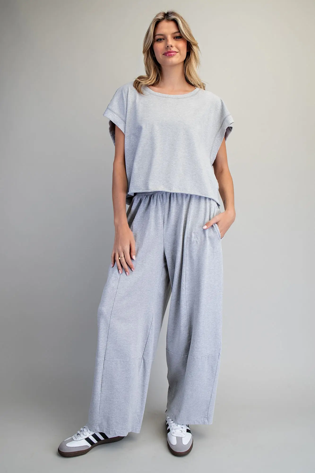 Mineral Washed Open Back Oversized Top