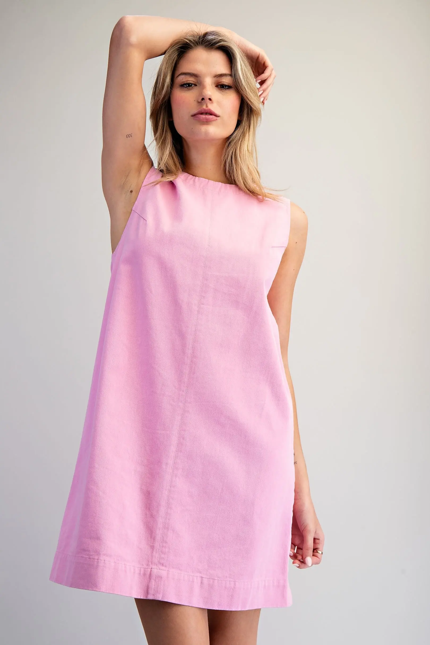 Sleeveless Back Zip Mini Dress