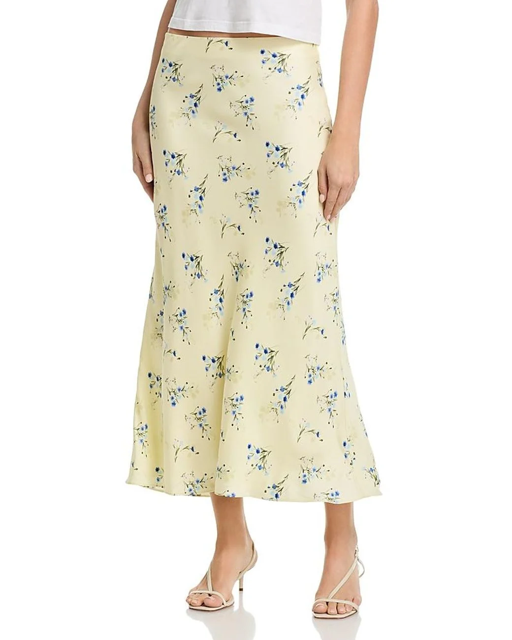 Harper Fleur Floral Bias Cut Midi Skirt