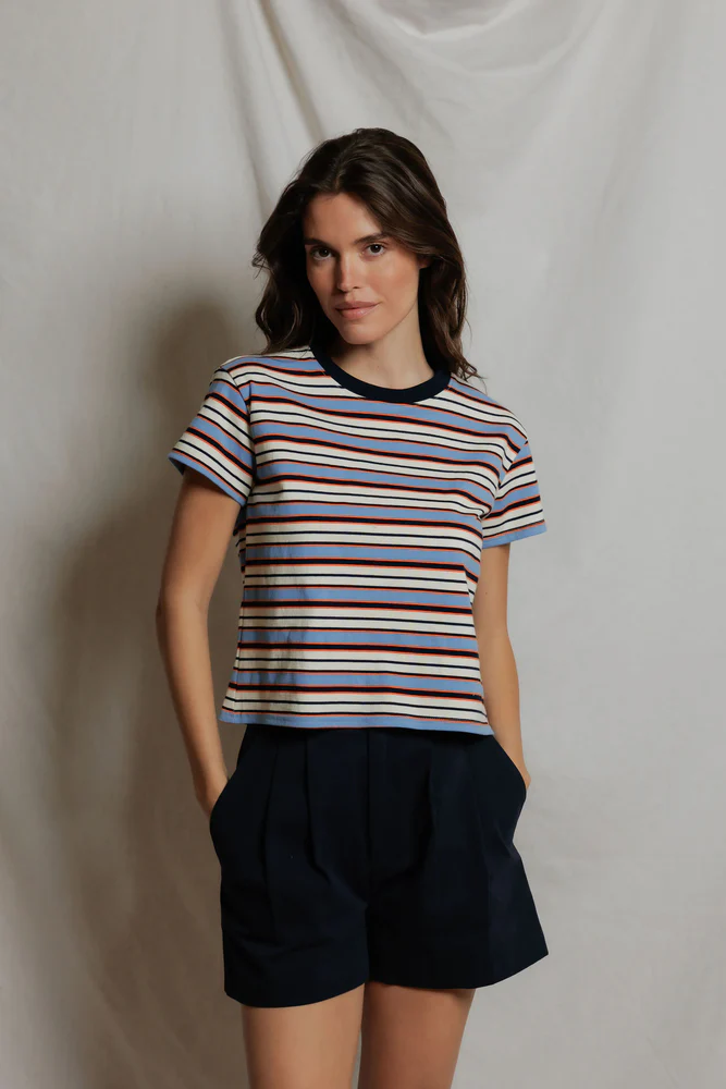 Dawn Cotton Jersey Ringer Stripe Tee