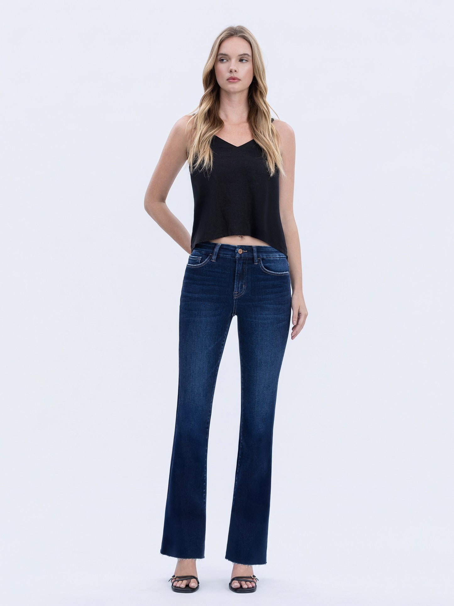 High Rise Seamless Wb Raw Hem Bootcut Jeans