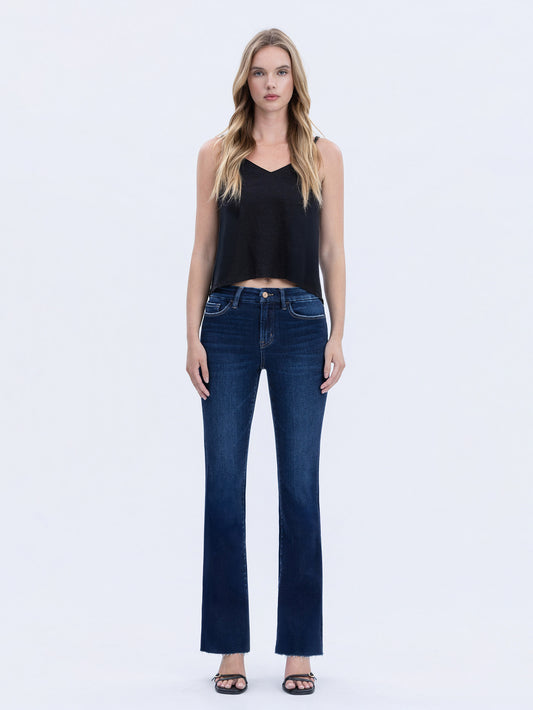 High Rise Seamless Wb Raw Hem Bootcut Jeans