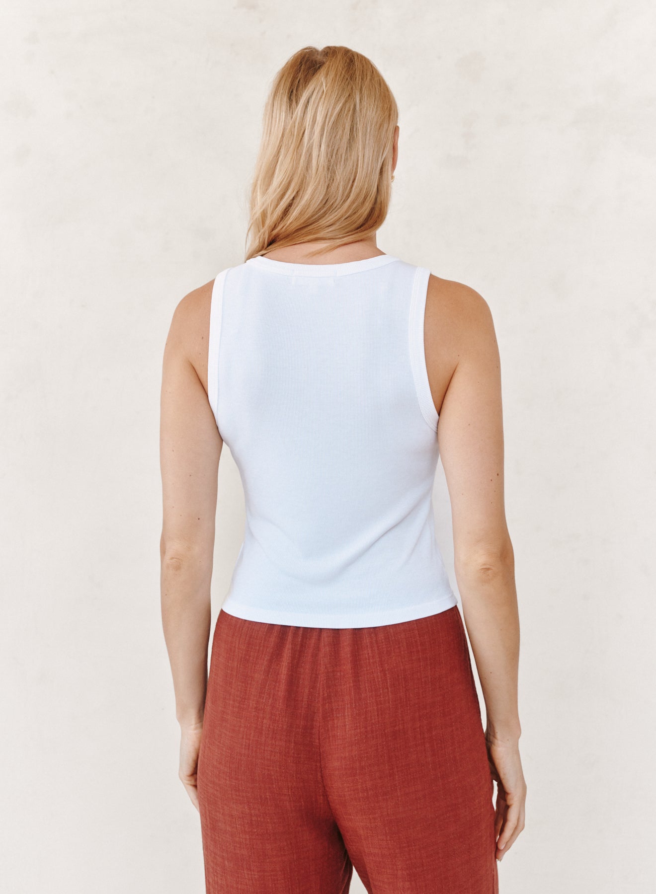 Sleeveless Placket Top Palm Green