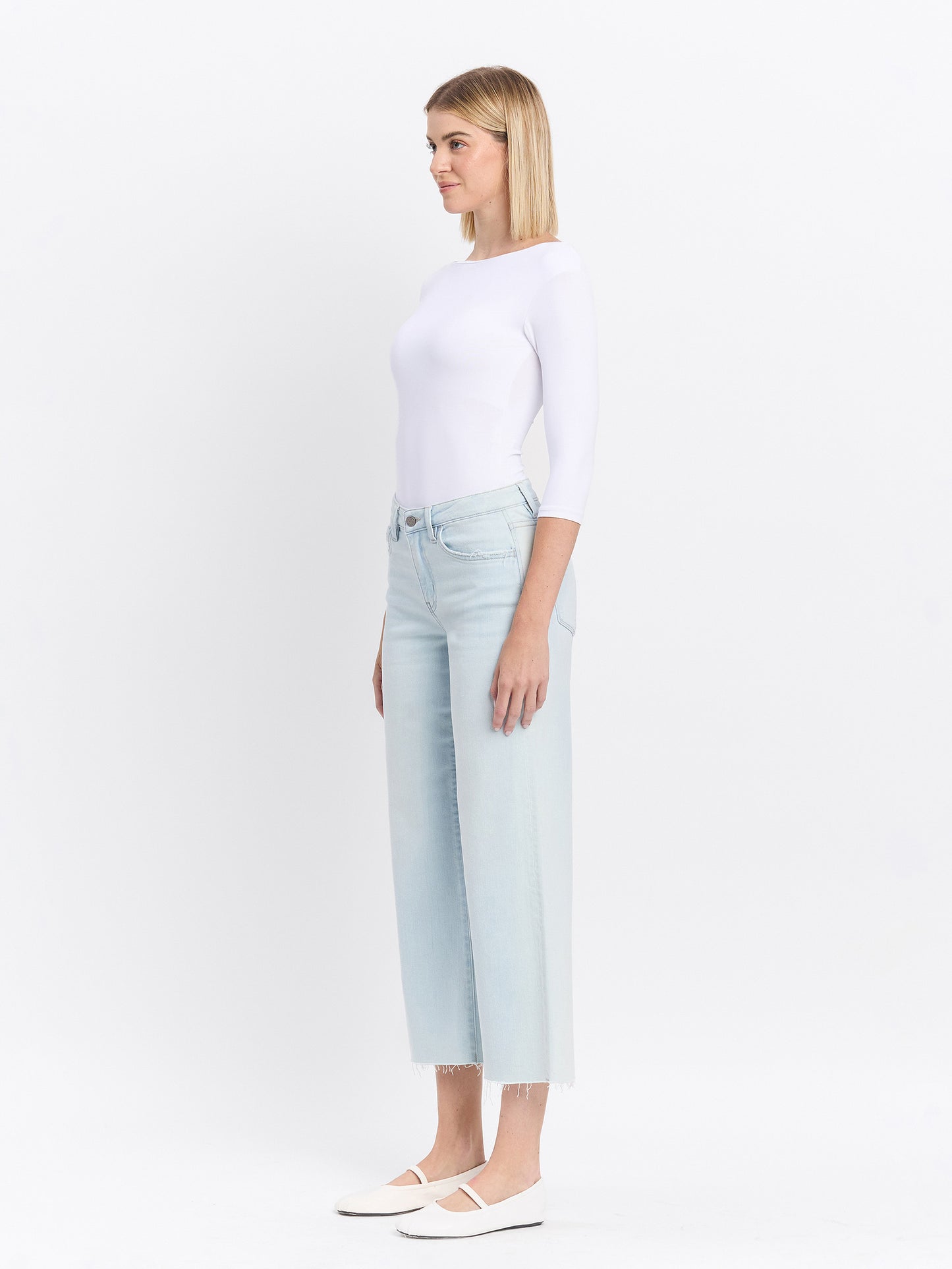 High Rise Crop Wide Leg Jeans