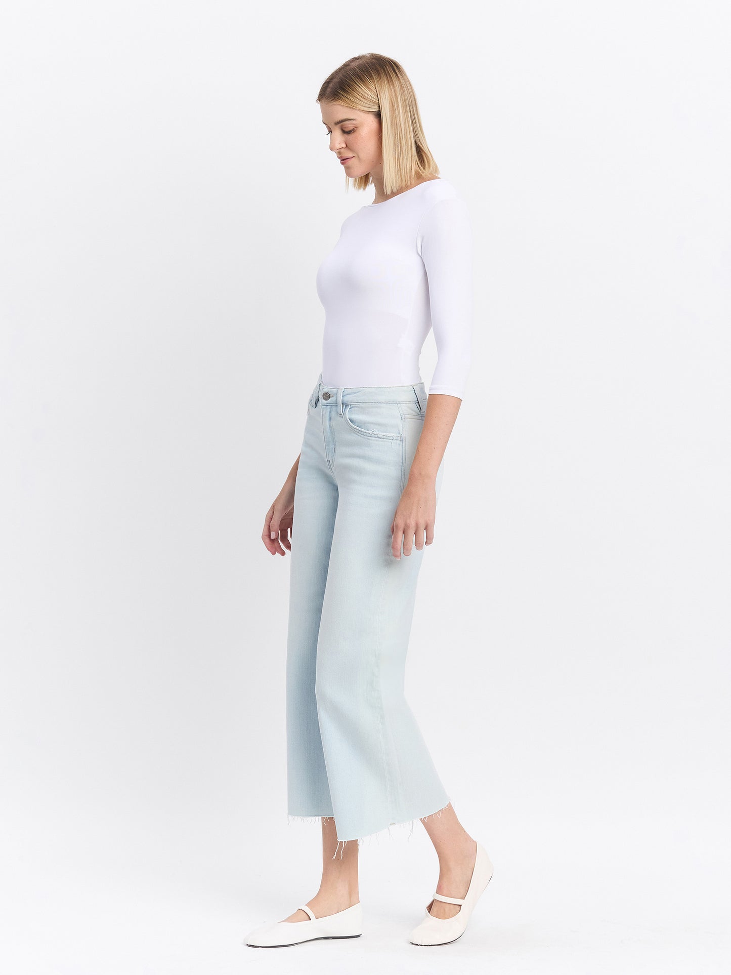 High Rise Crop Wide Leg Jeans