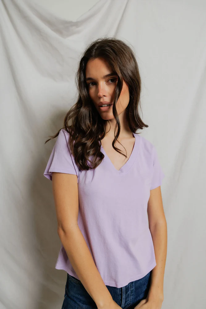 Hendrix Cotton Boxy V-Neck Tee