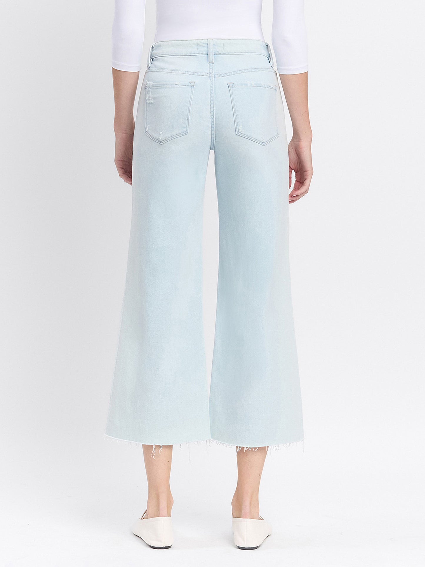 High Rise Crop Wide Leg Jeans