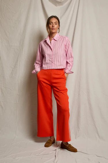 Naomi Long Sleeve Cropped Button Up