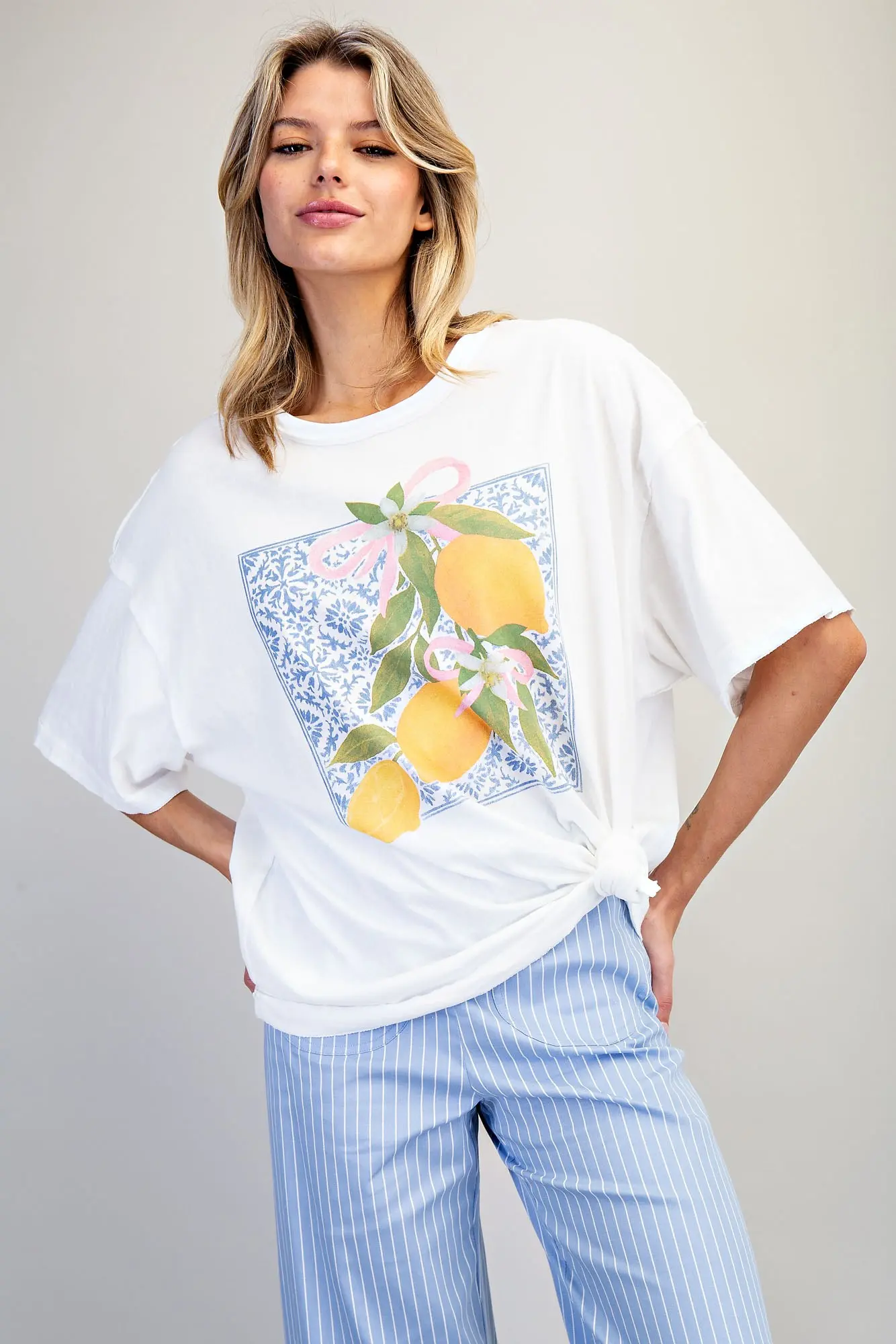 Lemon Printed Graphic Tee Shirt