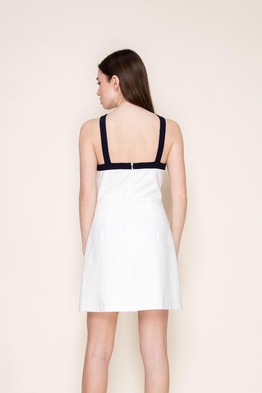 Contrast Bow Halter Detail Mini Dress