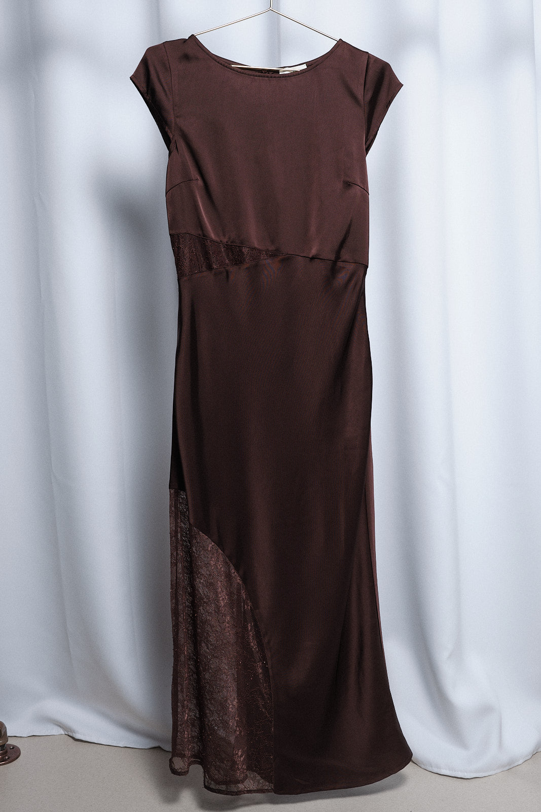 Boat Neck Lace Midi Dress