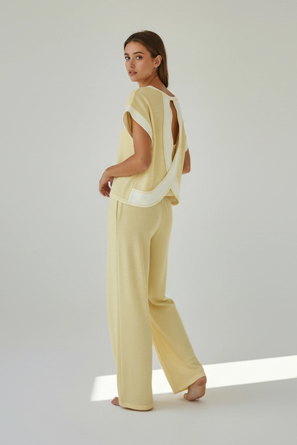 Mineral Washed Open Back Oversized Top