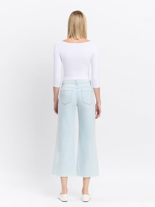 High Rise Crop Wide Leg Jeans