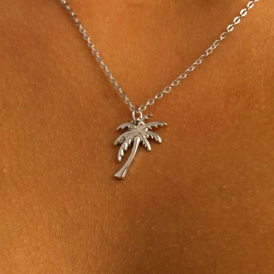 18K Gold PVD Stainless Steel Palm Tree Charm