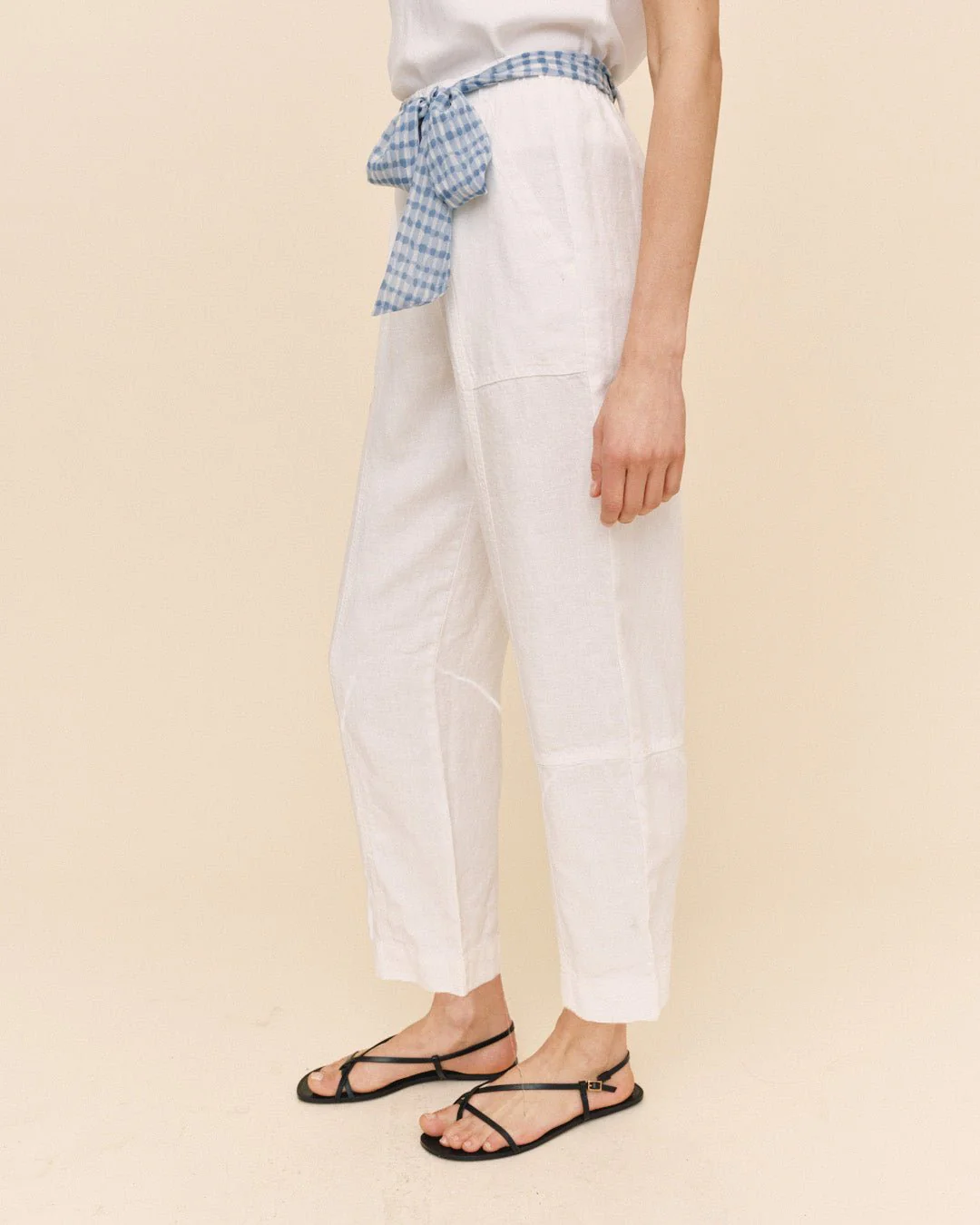 Seam Pant With Printed Sash