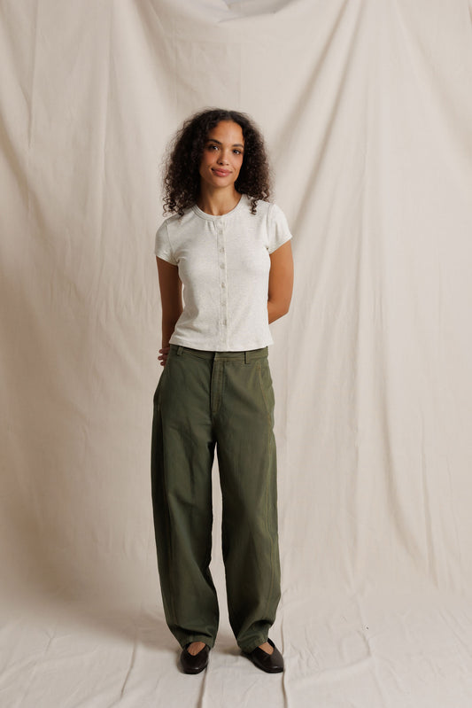 Miriam Luxe Rib Button Up Short Sleeve