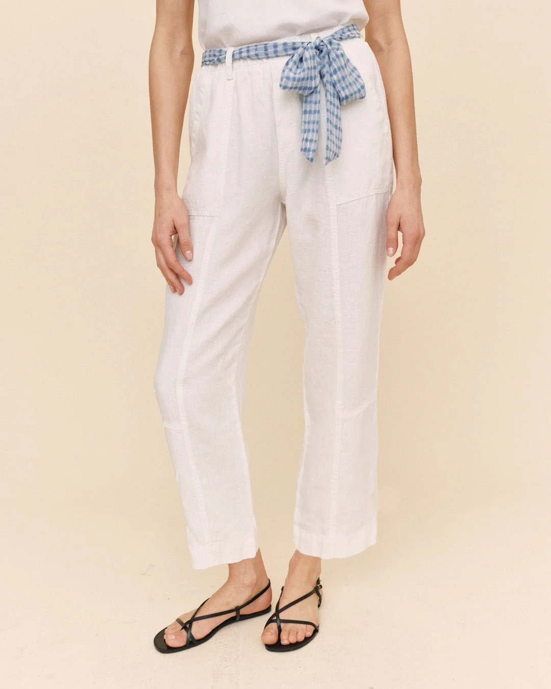 Seam Pant With Printed Sash