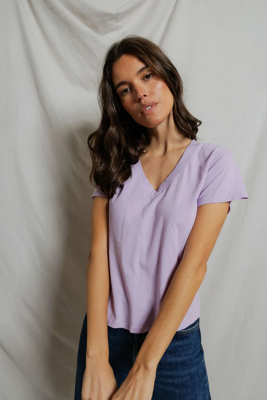 Hendrix Cotton Boxy V-Neck Tee
