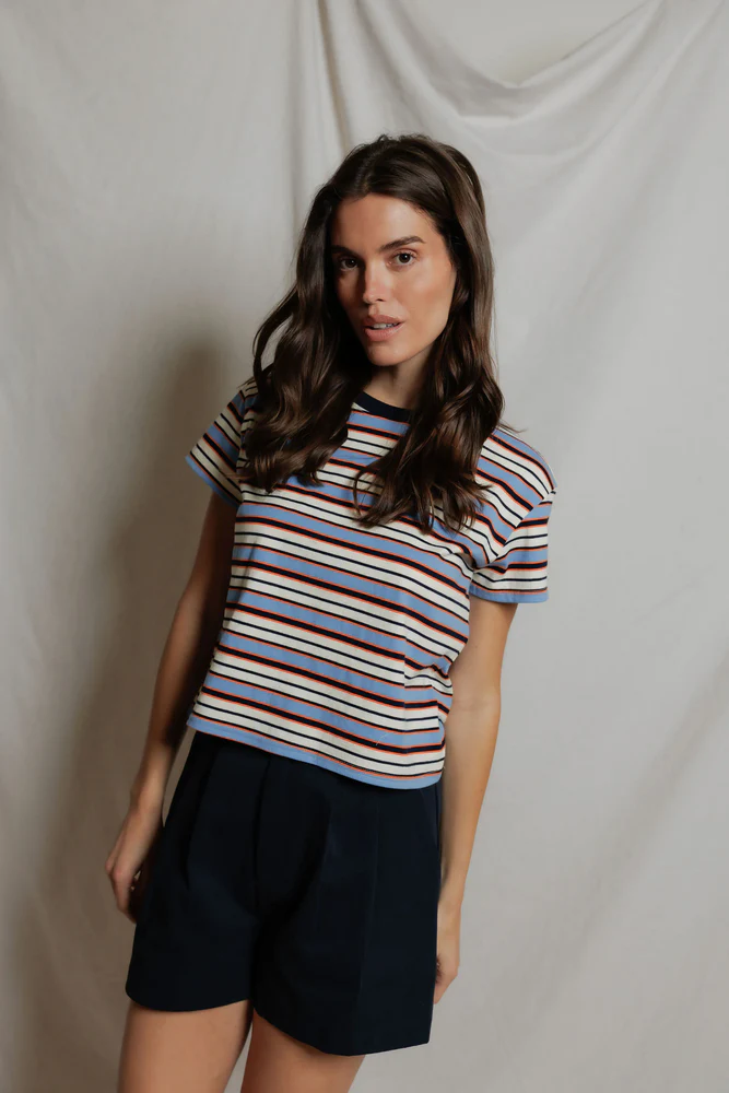 Dawn Cotton Jersey Ringer Stripe Tee