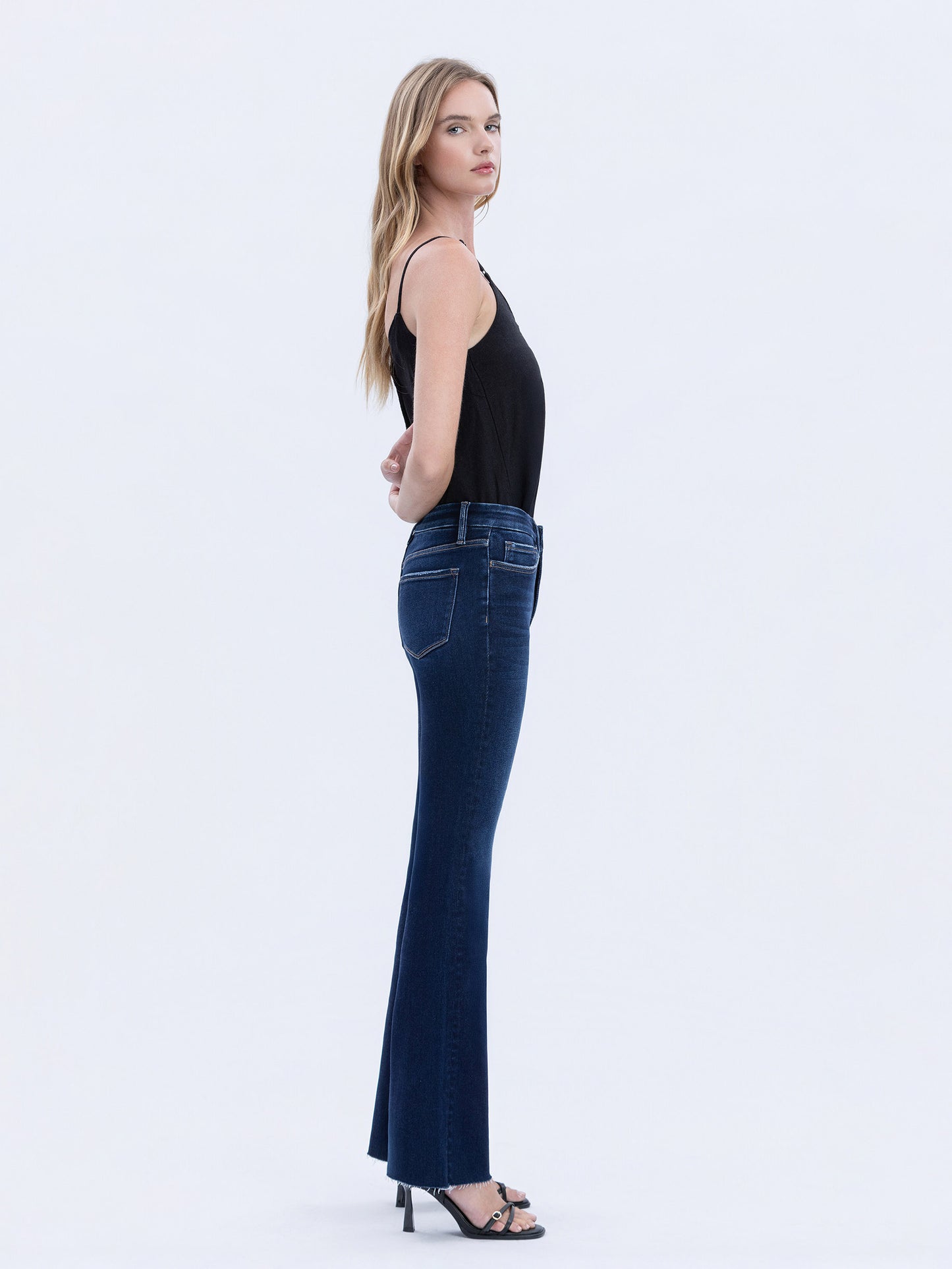 High Rise Seamless Wb Raw Hem Bootcut Jeans