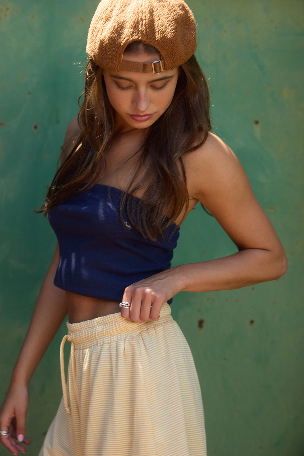 Drawstring Striped Knit Shorts