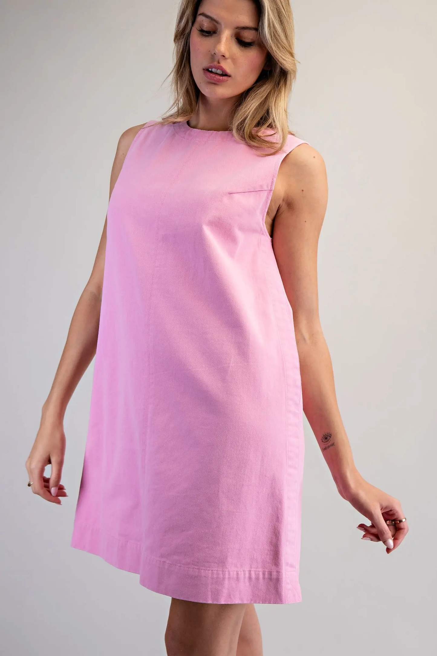 Sleeveless Back Zip Mini Dress