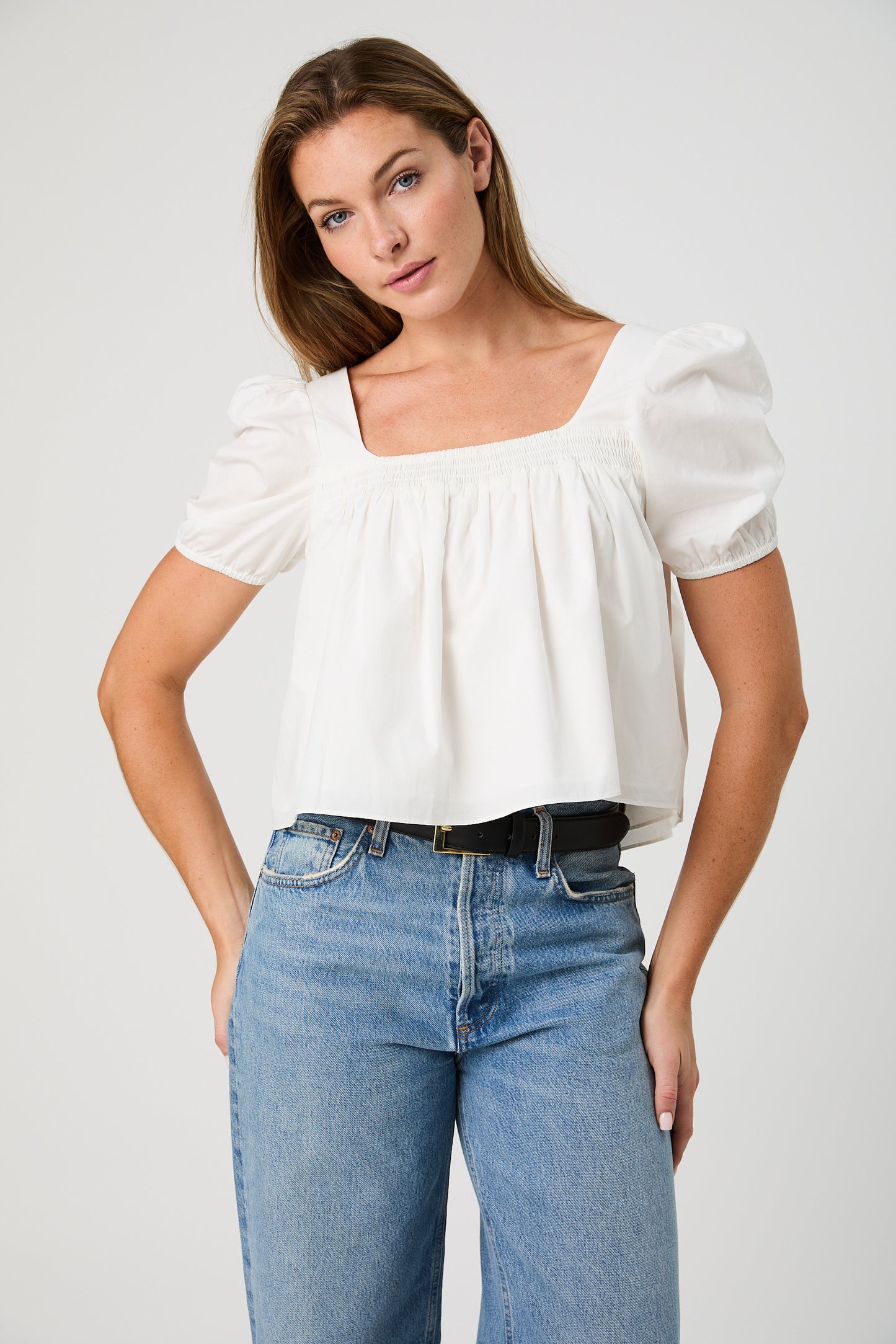 Cambria Cotton Puff Sleeve Top