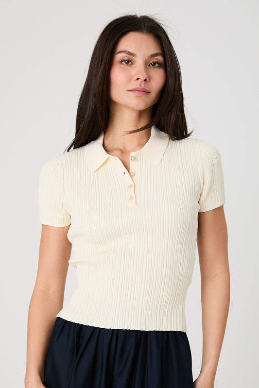 Crinkle Knit Slim Polo