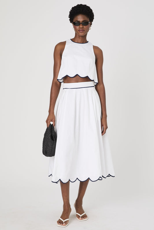 Alexis Cotton Scalloped Skirt
