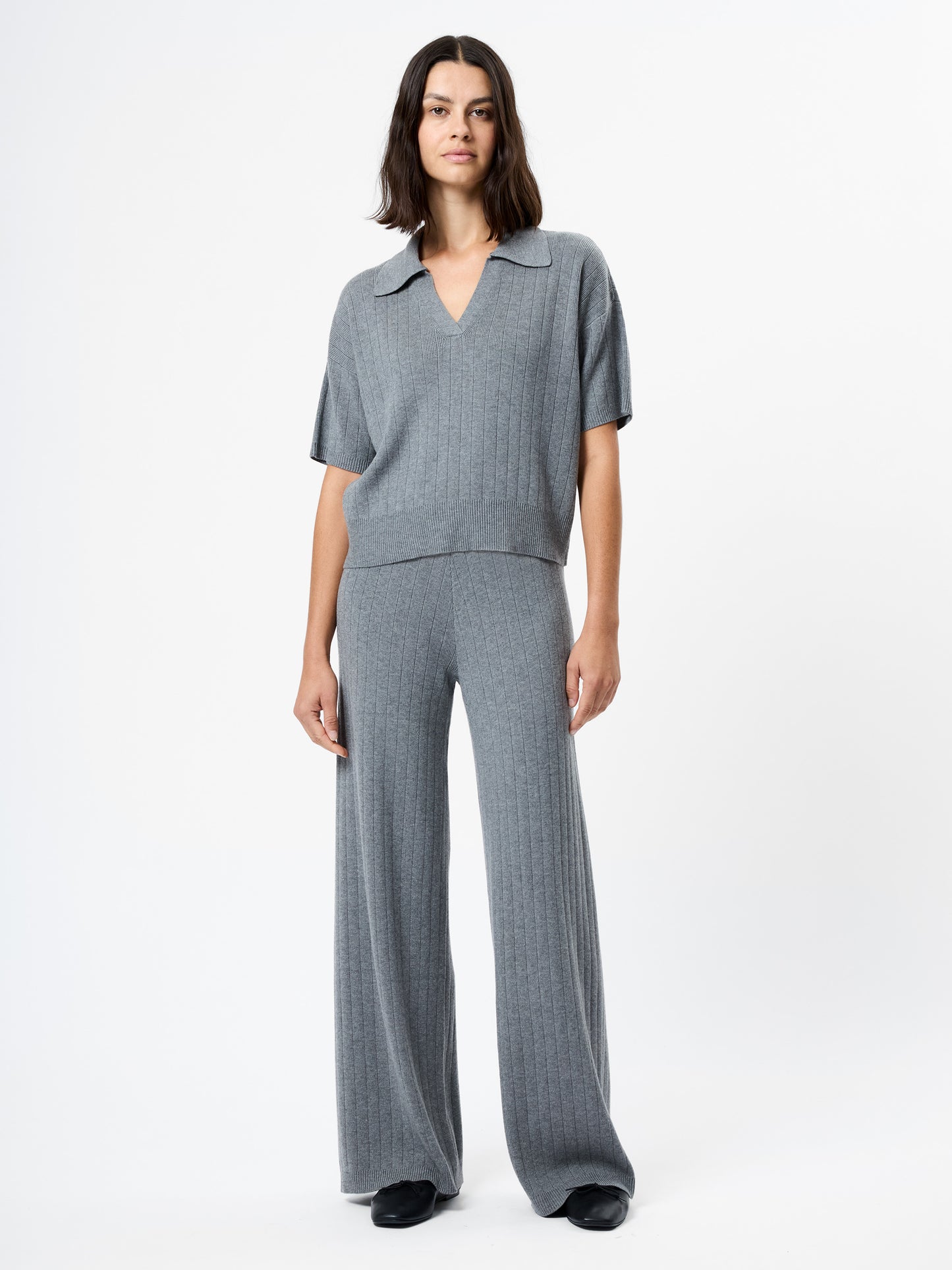 Javier Knit V Neck Short Sleeve Top