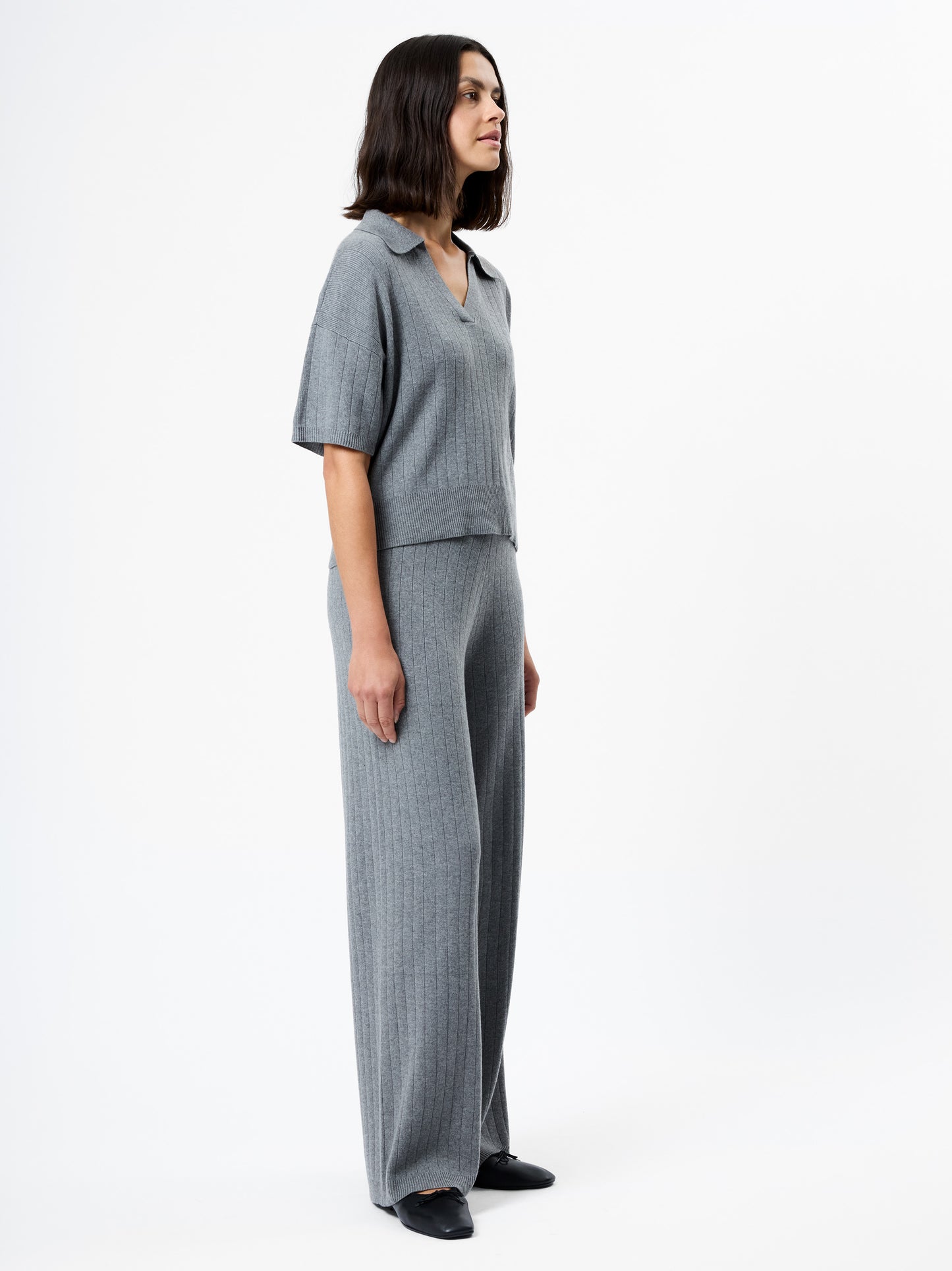 Javier Knit V Neck Short Sleeve Top